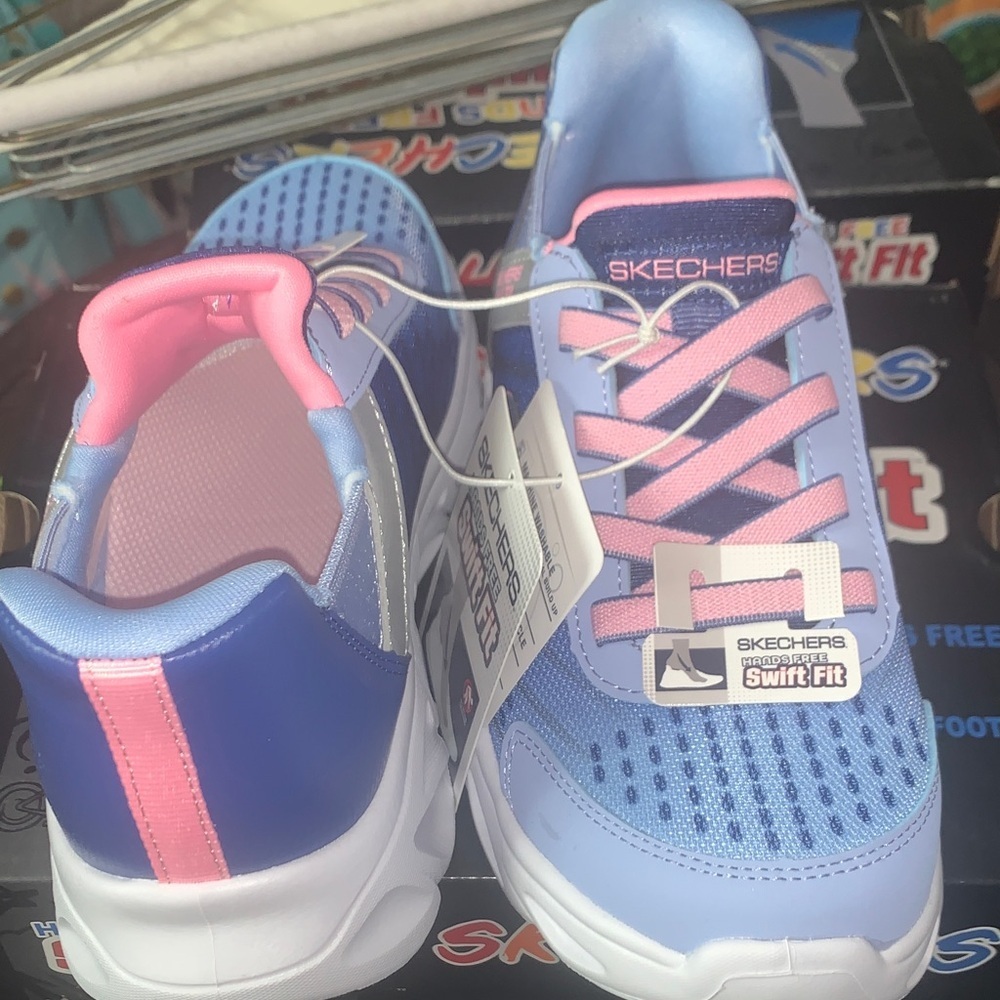 Skechers Kids' Blue and Pink Sneakers - Picture 4 of 5